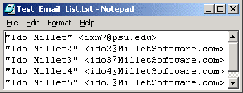 Title: Email Distribution List - Description: Email Distribution List in a text file.